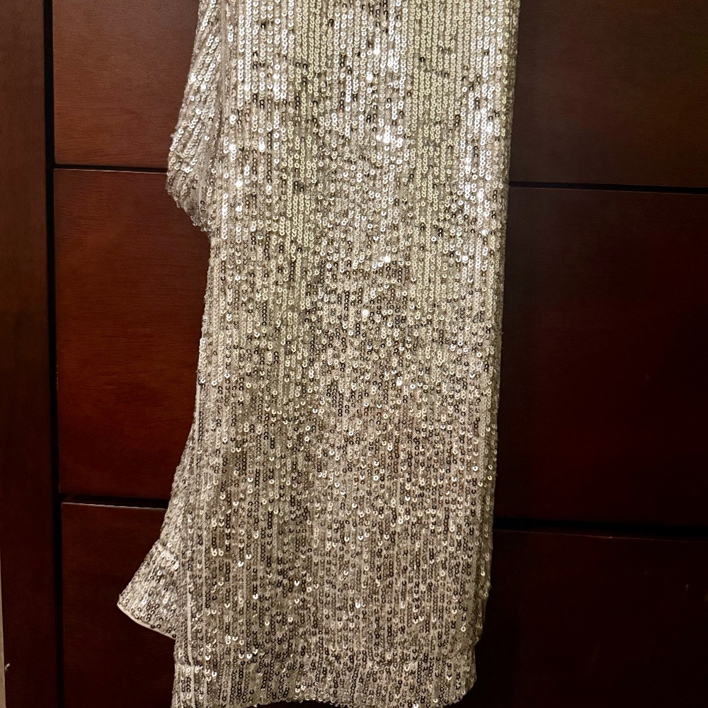 LOFT Silver Sequin Trousers